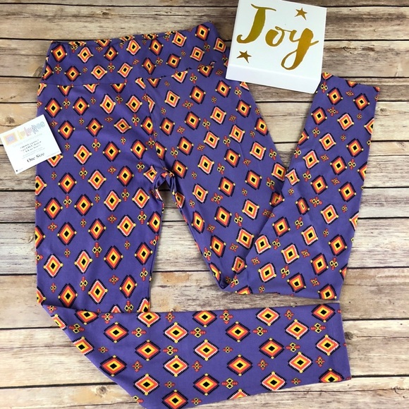 19 LuLaRoe Purple Aztec Print Leggings - Picture 1 of 4